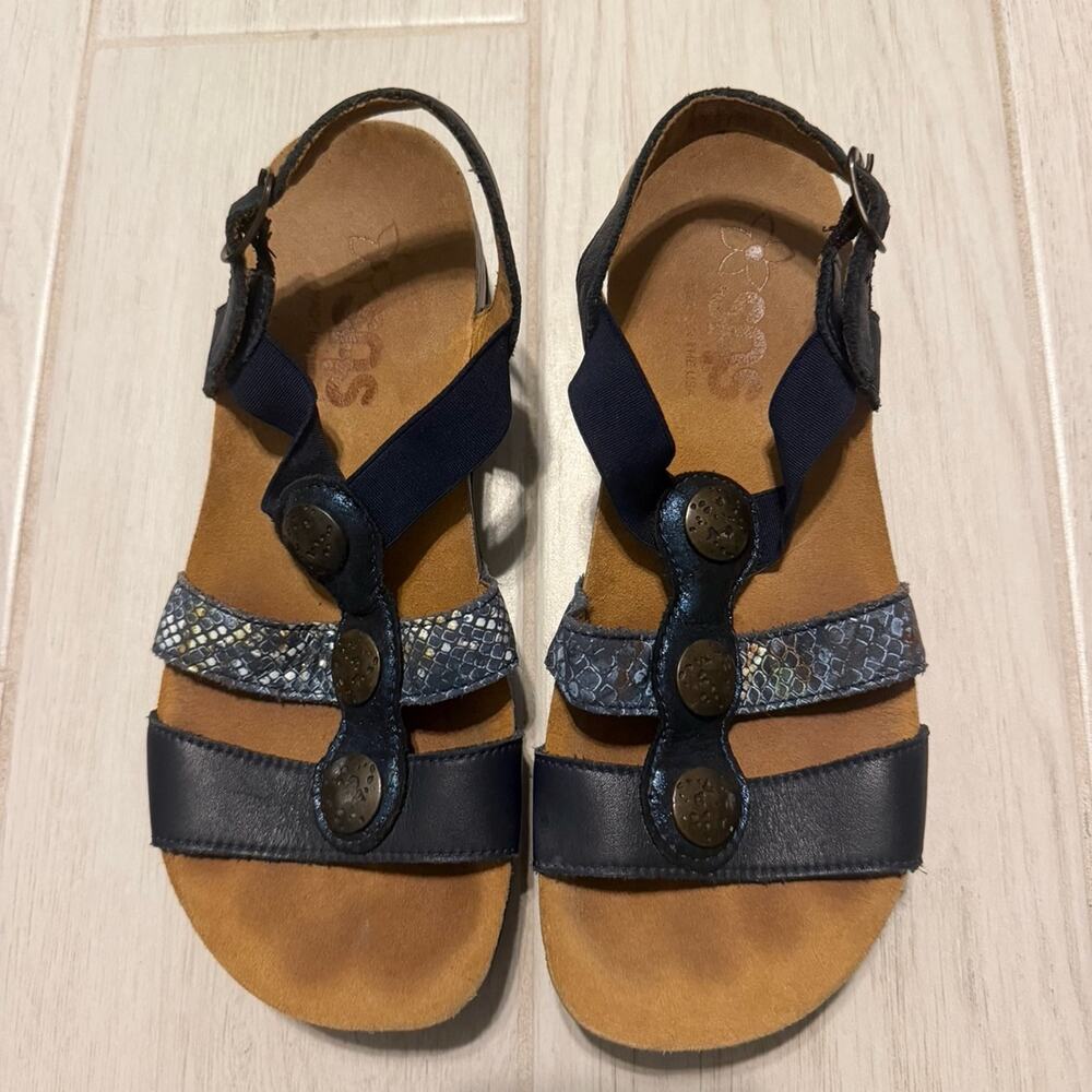 SAS Women’s Comfort Sandals Size 6.5 M Blue Leather Slingback Sandals
